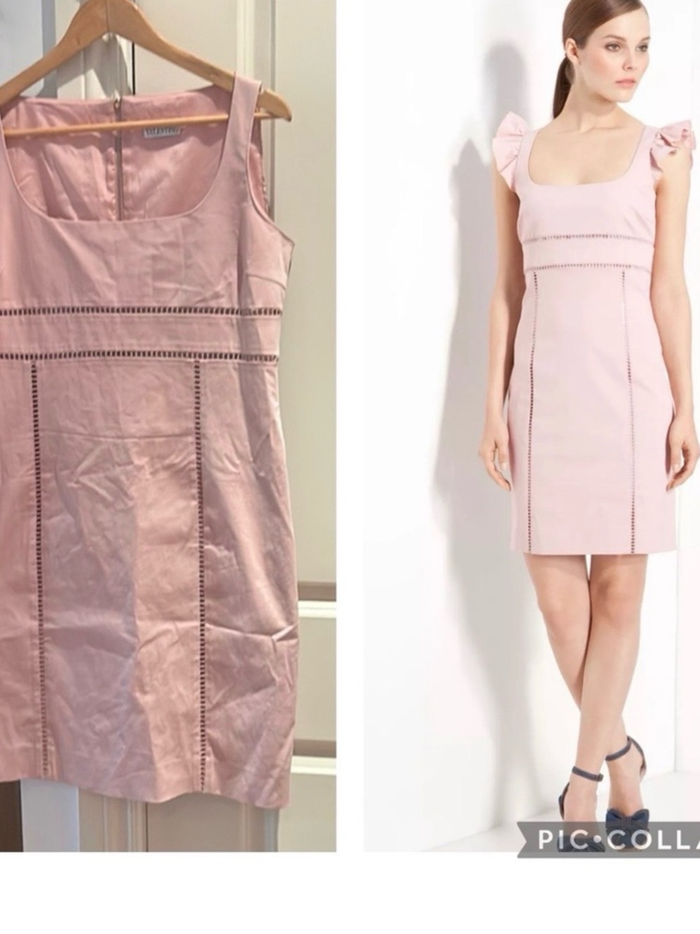 RED Valentino Blush Pink Square-Neck Mini Dress